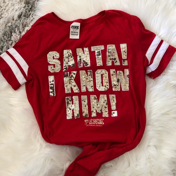 PINK Victoria's Secret Tops - Victoria Secret PINK Christmas Tee